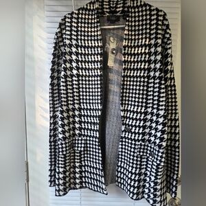 Belldini Monochrome Houndstooth Sweater Blazer Women's XL